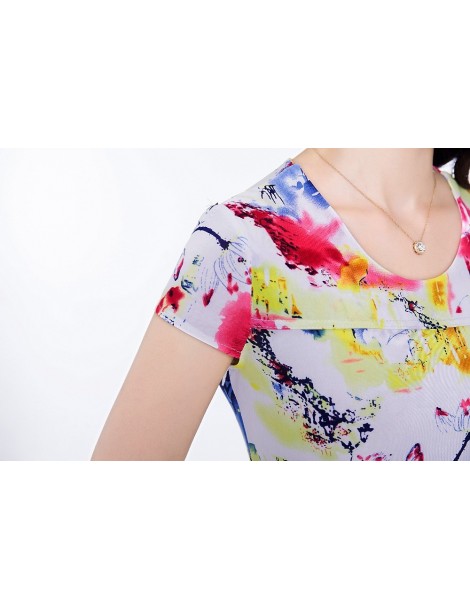 Dresses 2019 Women dress summer Casual Plus Size Slim Tunic Milk Silk print Floral dresses sexy bodycon sundress vestidos muj...