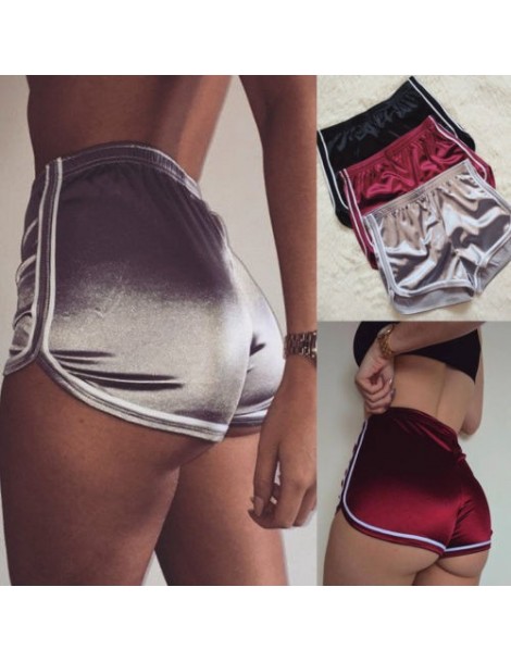 Shorts Hot Sale Casual Women Ladies Fashion Women Shorts Sexy Summer Silk Slim Beach Casual Red Black Sliver Shorts Plus Size...