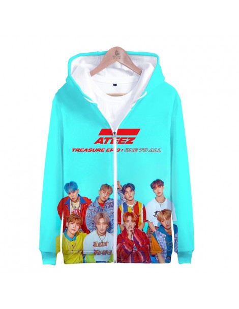 Hoodies & Sweatshirts ATEEZ 3D Printed Zipper Hoodies Women/Men Kpop Fashion Long Sleeve Hooded Sweatshirt 2019 Hot Sale Casu...