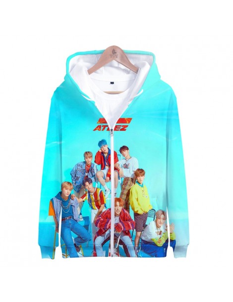 Hoodies & Sweatshirts ATEEZ 3D Printed Zipper Hoodies Women/Men Kpop Fashion Long Sleeve Hooded Sweatshirt 2019 Hot Sale Casu...