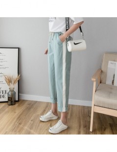 Pants & Capris Cotton Linen Ankle Length Pants Women's Spring Summer Casual Trousers Pencil Casual Pants Striped Women's Trou...