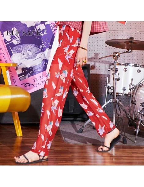 Pants & Capris European Floral Casual Wide Leg Long Harem Pants Mid Waist Loose Elastic Waist Palazzo Trousers New Beach Pant...