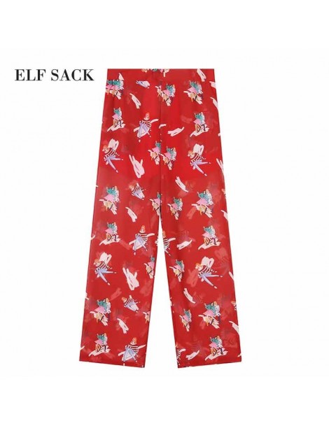 Pants & Capris European Floral Casual Wide Leg Long Harem Pants Mid Waist Loose Elastic Waist Palazzo Trousers New Beach Pant...