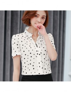 Blouses & Shirts 2019 summer chiffon office lady blouse women shirt fashion short sleeve stripe women's clothing women's tops...