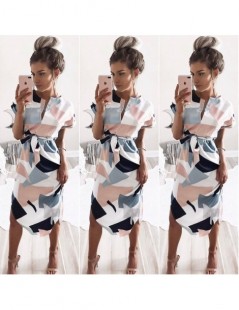 Dresses Summer Women Beach Dress Boho Print Batwing Short Sleeve Tunic Bandage Bodycon Dress Midi Sheath Party Dress Vestidos...