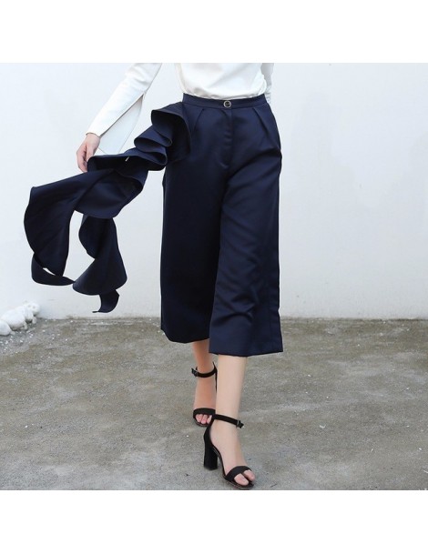 Pants & Capris 2019 Ruffle Trousers for Women High Waist Wide Leg Pants Female Casual Palazzo Bottoms Large Size Clothes Kore...