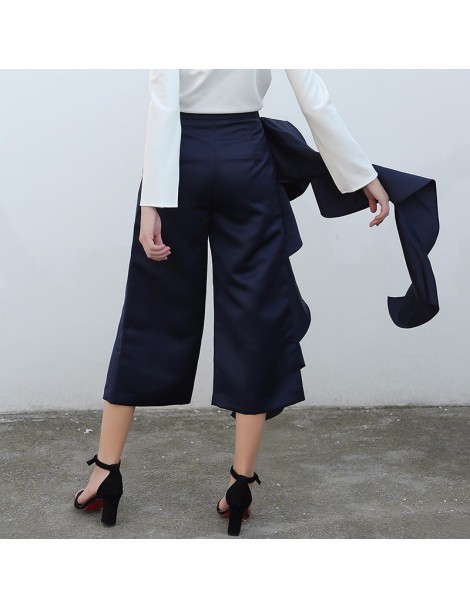 Pants & Capris 2019 Ruffle Trousers for Women High Waist Wide Leg Pants Female Casual Palazzo Bottoms Large Size Clothes Kore...