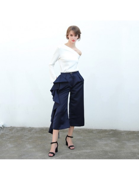 Pants & Capris 2019 Ruffle Trousers for Women High Waist Wide Leg Pants Female Casual Palazzo Bottoms Large Size Clothes Kore...