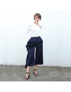 Pants & Capris 2019 Ruffle Trousers for Women High Waist Wide Leg Pants Female Casual Palazzo Bottoms Large Size Clothes Kore...