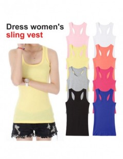 Tank Tops New Solid Slim Women tank Tops Summer Sleeveless Jersey Cotton Tanks Camis Tees For Woman Sexy Top White Black Mult...