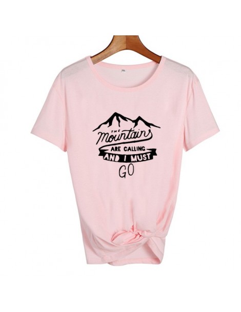 T-Shirts The Mountains Are Calling and I Must Go Travel Lovers Adventure Time Tshirt Camping Harajuku Graphic T Shirts Women ...