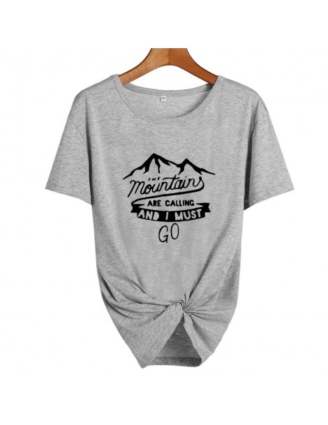 T-Shirts The Mountains Are Calling and I Must Go Travel Lovers Adventure Time Tshirt Camping Harajuku Graphic T Shirts Women ...