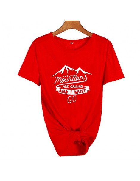 T-Shirts The Mountains Are Calling and I Must Go Travel Lovers Adventure Time Tshirt Camping Harajuku Graphic T Shirts Women ...