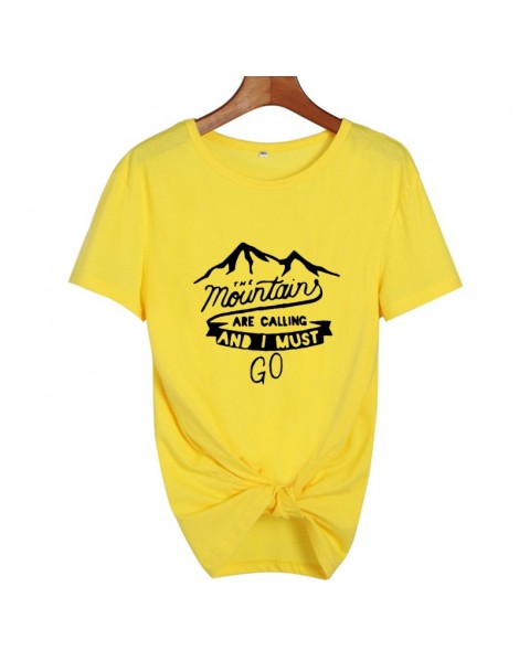 T-Shirts The Mountains Are Calling and I Must Go Travel Lovers Adventure Time Tshirt Camping Harajuku Graphic T Shirts Women ...