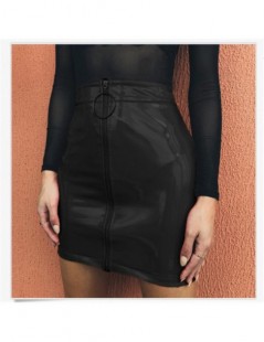 Skirts 2018 New Fashion Skirt Women Zipper PU Leather Pencil High Waist Mini Skirt Sexy Bodycon Office Lady Skirt 5 Color - B...