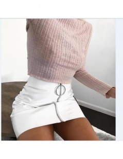 Skirts 2018 New Fashion Skirt Women Zipper PU Leather Pencil High Waist Mini Skirt Sexy Bodycon Office Lady Skirt 5 Color - B...