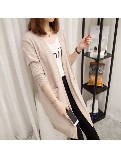 Cardigans New Women Spring/Autumn Sweater Long Cardigan Jacket Korean Slim Pocket Loose Pull Knit Sweater Outwear Coat Casual...