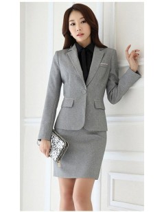 Gray 2024 skirt suit