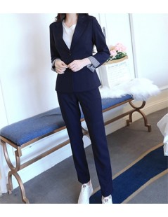 Pant Suits 2019 Spring New Women's Long Sleeve Blazer Suits Single Breasted Tops Button Fly Pants Formal Notched Fashion Eleg...