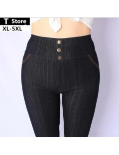 Leggings 2018 Women Leggings XL3XL5XL High Waist Jeans Leggins With Buttons Jeggings Plus Size Legging Solid Color Leggings H...