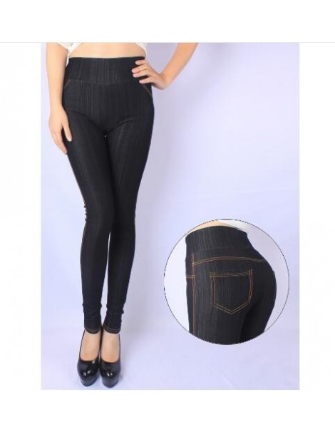 Leggings 2018 Women Leggings XL3XL5XL High Waist Jeans Leggins With Buttons Jeggings Plus Size Legging Solid Color Leggings H...