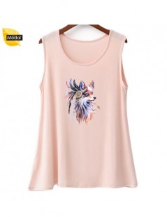 Tank Tops XL-7XL tank top plus size women tops 2018 new summer modal tshirt ladies print bottom U-collar bottoming print T sh...