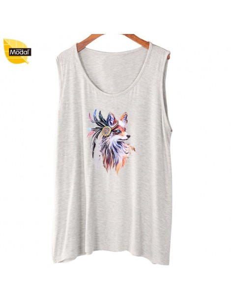 Tank Tops XL-7XL tank top plus size women tops 2018 new summer modal tshirt ladies print bottom U-collar bottoming print T sh...