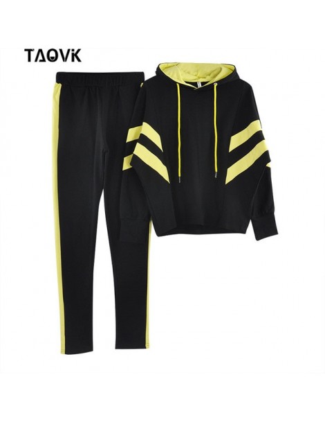 Women's Sets Women Cotton Sporting 2 Pieces Sets Color Spliced Short Sweatshirt & Long Pants Tracksuits Casual Hoodies Outfii...