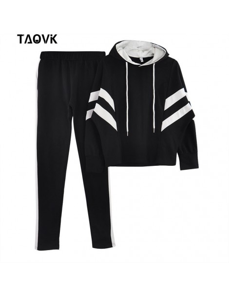 Women's Sets Women Cotton Sporting 2 Pieces Sets Color Spliced Short Sweatshirt & Long Pants Tracksuits Casual Hoodies Outfii...