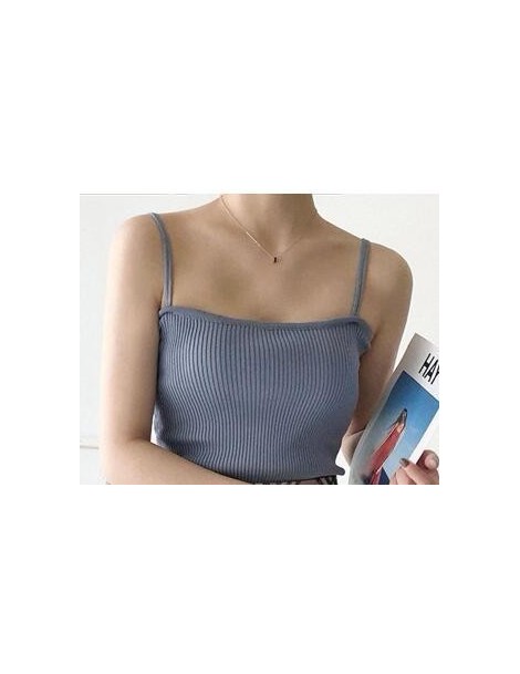 Tank Tops 2019 Autumn Winter Bottoming Tops Undershirts Solid Color Sexy Casual Camis Sling Tank Tops Knitting Elasticity Fas...