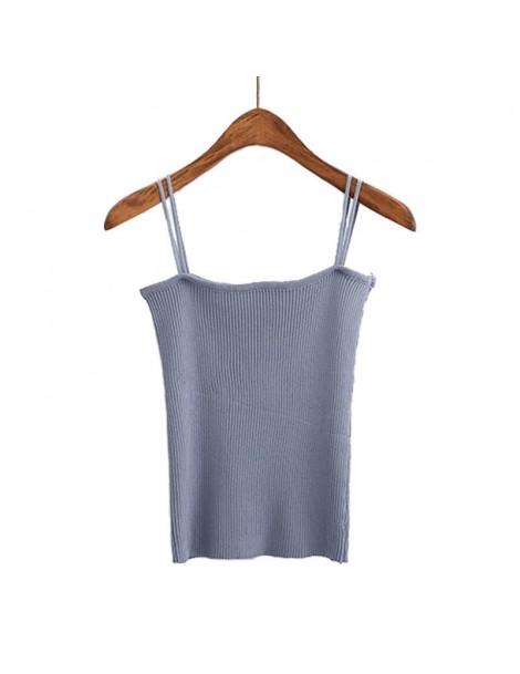 Tank Tops 2019 Autumn Winter Bottoming Tops Undershirts Solid Color Sexy Casual Camis Sling Tank Tops Knitting Elasticity Fas...