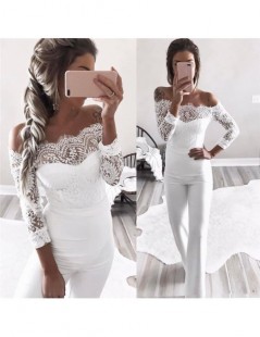 Bodysuits Sexy Women Lace Ladies Summer Clubwear Playsuit Party Romper Long Trousers Slim Strap Jumpsuit - White - 4R39662344...