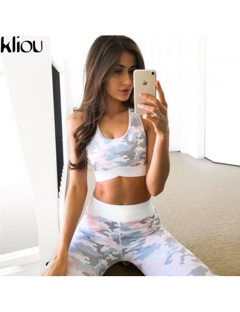 Women's Sets 2017 Women camouflag Fitness Clothing Suit Two Piece Sportswear Vest Pants Suits Crop Top Skinny mesh Legging Tr...