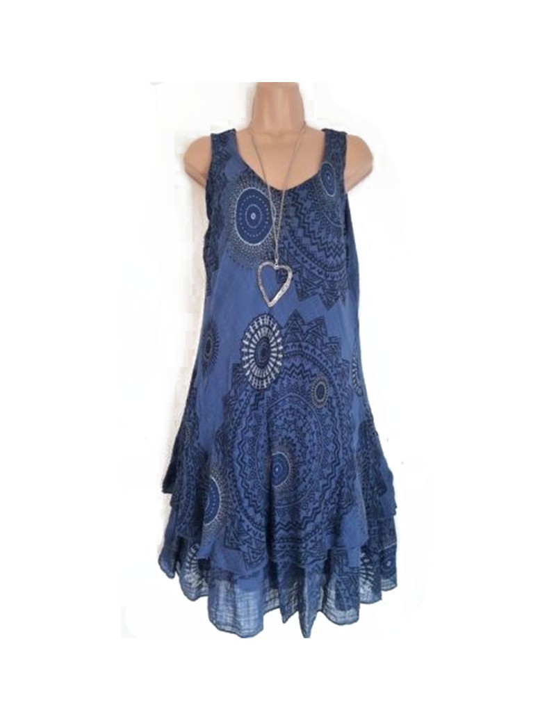 Bohemian Style New Soft Sleeveless Printing A-Line Dress For women Boho ...