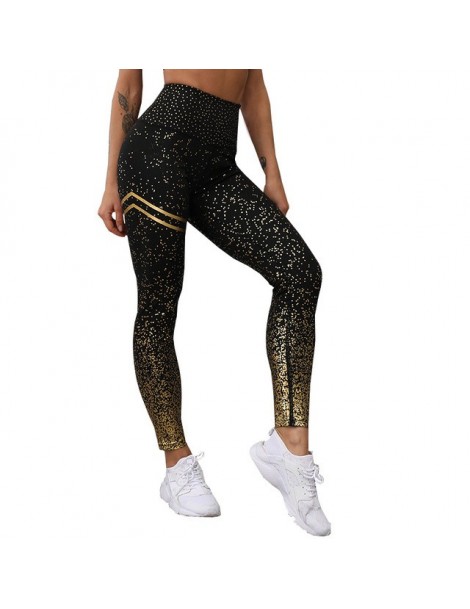 Leggings High Waist Fitness Leggings Women Workout Gold Print Leggings Female Activewear Leggins Sportswear Jeggings - Black ...