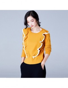 Pullovers Knitted Pullovers Women Top 2018 New Autumn O Neck Long Sleeve Ruched Pullover Pull Femme Jumper Knitwear Woman Swe...