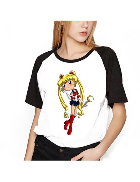 T-Shirts Sailor Moon Shirt Clothes Tops Women Kawaii T-shirts Harajuku Sailor Moon Cat Tshirt Short Sleeve Plus Size Tee Shir...