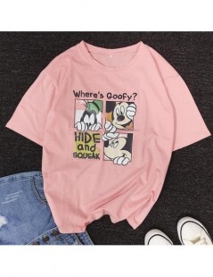 T-Shirts 2019 New Mickey Mouse T-Shirt Women Cotton Print loose Female Tshirt Korean cute Tee Clothes women tops - Pink - 4G4...