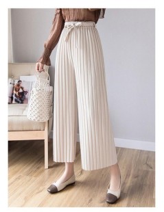 Pants & Capris Spring summer 2019 New Women's Pants Pleated wide leg Pants Vintage Loose ninth pants Casual High Waist Long T...