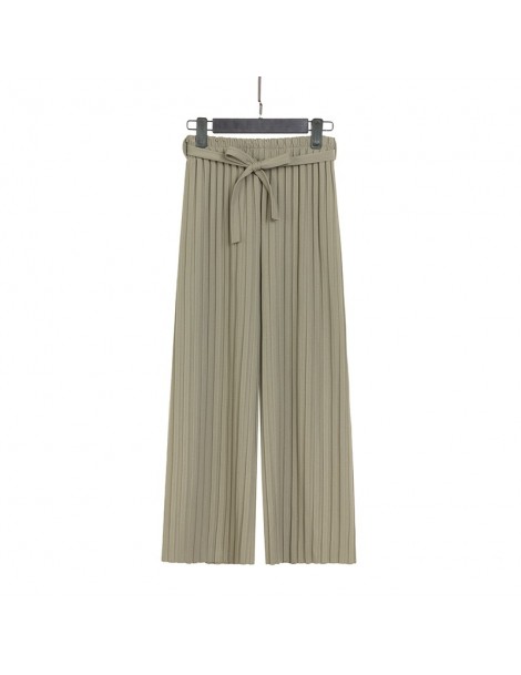 Pants & Capris Spring summer 2019 New Women's Pants Pleated wide leg Pants Vintage Loose ninth pants Casual High Waist Long T...