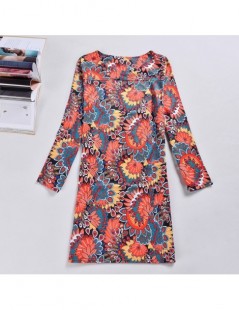 Dresses Plus Size Women Clothing Spring Fall Fashion Flower Print Women Dress Ladies Long Sleeve Casual Spring Dresses Vestid...