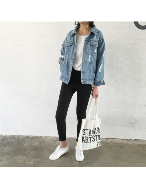 Jackets 2018 Women Basic Coat Denim Jacket Women Winter Denim Jacket For Women Jeans Jacket Women Denim Coat Loose Fit Casual...