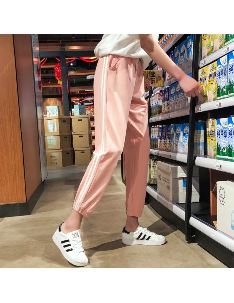 Pants & Capris Cotton Harem Pants Woman Side Striped 2018 Summer Fashion Casual Ankle-Length Women's Tracksuits Trousers Loos...