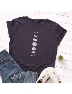 T-Shirts Moon Print Cotton Summer T Shirt Women O Neck Graphic Tees Casual Plus Size 5XL T-shirt Womens Aesthetic Shirts Tops...