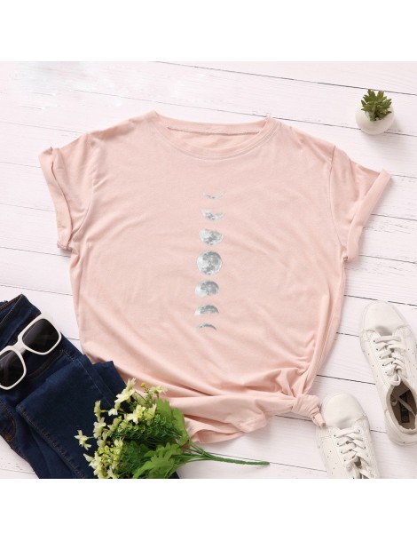 T-Shirts Moon Print Cotton Summer T Shirt Women O Neck Graphic Tees Casual Plus Size 5XL T-shirt Womens Aesthetic Shirts Tops...