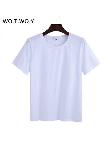 T-Shirts 2018 Summer Cotton T Shirt Women Loose Style Solid Tee Shirt Female Short Sleeve Top Tees O-Neck T-shirt Women - 503...