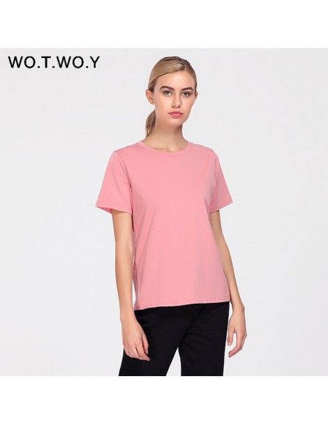 T-Shirts 2018 Summer Cotton T Shirt Women Loose Style Solid Tee Shirt Female Short Sleeve Top Tees O-Neck T-shirt Women - 503...