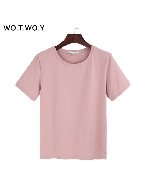 T-Shirts 2018 Summer Cotton T Shirt Women Loose Style Solid Tee Shirt Female Short Sleeve Top Tees O-Neck T-shirt Women - 503...