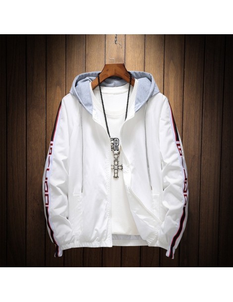 Jackets Women Hooded Jackets Coats 2019 Spring Causal Stripe Basic Jackets Windbreaker Women Zipper Lightweight Jackets Bombe...