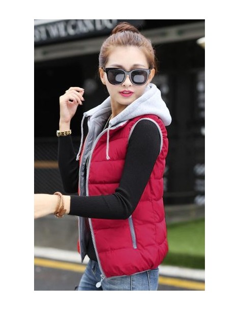 Parkas Women Winter Coats New 2018 Autumn Winter Sleeveless Hooded Slim Black Padded Jacket Female Plus Size Parka Short Femi...